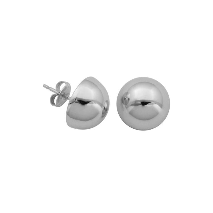 Sterling Silver Half Bead Stud Earrings