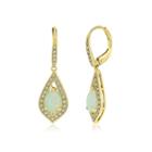 Multi Color Opal 14k Gold Over Silver Drop Earrings