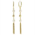 Genuine White Cultured Freshwater Pearls 14k Gold Drop Earrings