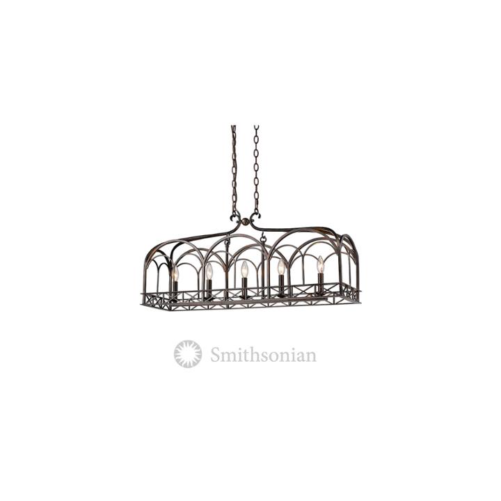 Gateway 5-light Linear Pendant In Fired Bronze