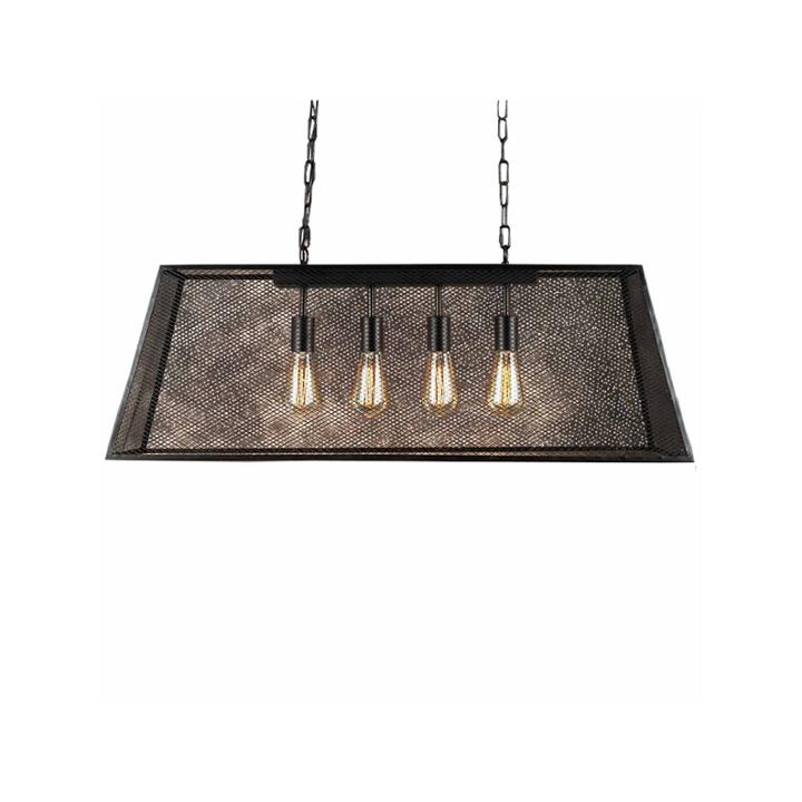 Warehouse Of Tiffany Lemuel 4-light Black 30-inch Edison Island Chandelier With Bulbs