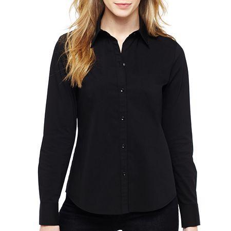 Liz Claiborne Long-sleeve Button-front Shirt