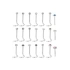 Stainless Steel 316l 21-pc. 20 Ga. Crystal Nose Screw Set