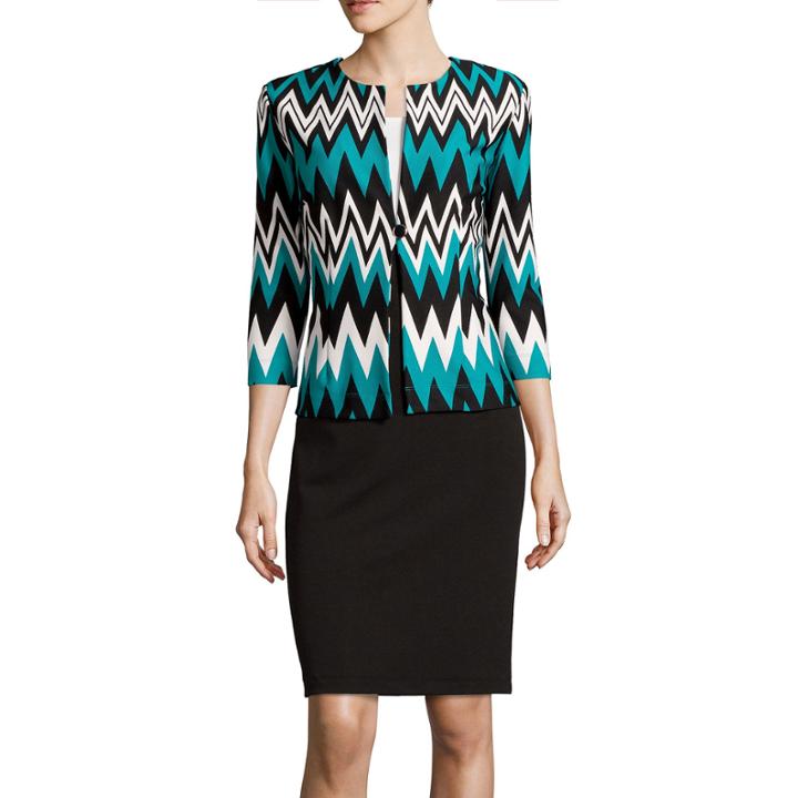 Danny & Nicole Chevron Print Jacket Dress