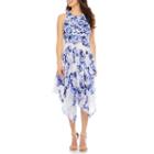 Robbie Bee Sleeveless Floral Fit & Flare Dress-petites