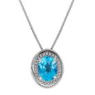 Womens 1/7 Ct. T.w. Blue Topaz Sterling Silver Pendant Necklace
