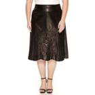 Worthington Embroidered Pleather A-line Skirt - Plus