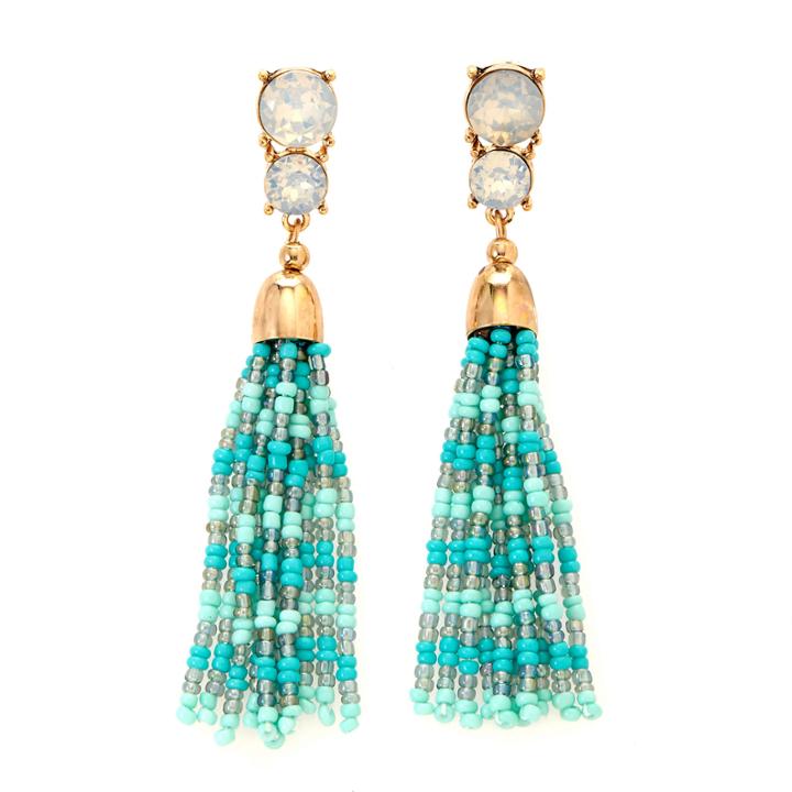 Natasha Accessories Blue Opal Drop Earrings