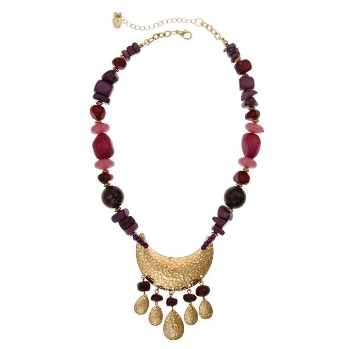 El By Erica Lyons 6/25 El Plum Womens Beaded Necklace