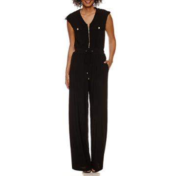Emma And Michele Sleeveless Elastic Waist Jumpsuit