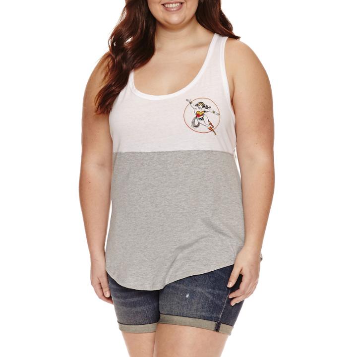 Cotton Blend Wonder Woman Tank Top-juniors Plus