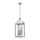 Eglo Montrose 4-light 11 Inch Acacia Wood And Brushed Nickel Foyer Pendant Ceiling Light