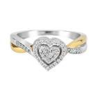 1/5 Ct. T.w. Diamond 10k Two-tone Gold Heart Promise Ring