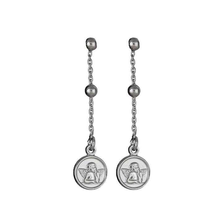 Made In Italy Sterling Silver Rhodium Angel Dangling Earring