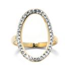 Crystal 14k Gold Over Sterling Silver Openwork Circle Ring