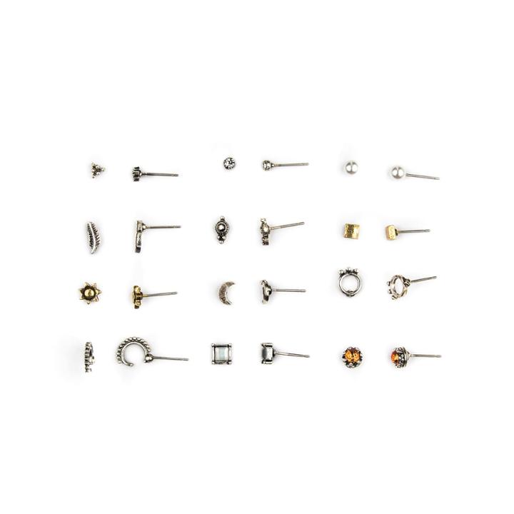 Arizona 12-pr. Sun & Moon Stud Earring Set