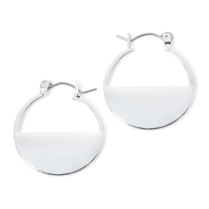 Liz Claiborne Silver-tone Half-circle Hoop Earrings