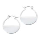 Liz Claiborne Silver-tone Half-circle Hoop Earrings