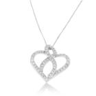 Womens 1 Ct. T.w. White Diamond 14k Gold Heart Pendant Necklace
