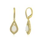 Lab-created Opal & Lab Created White Sapphire 14k Gold Over Silver Drop Earrings