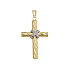 Two-tone 14k Gold Diamond-cut X Cross Charm