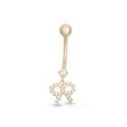 10k Yellow Gold Cubic Zirconia Bow Belly Ring