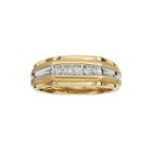 Mens 1/4 Ct. T.w. Diamond 10k Yellow Gold 5-stone Ring