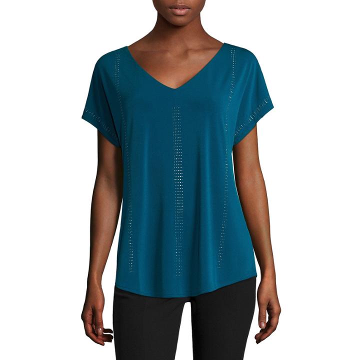 Worthington Short-sleeve Heat Stud Top