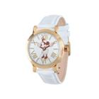 Disney Minnie Mouse Womens White Strap Watch-w001859