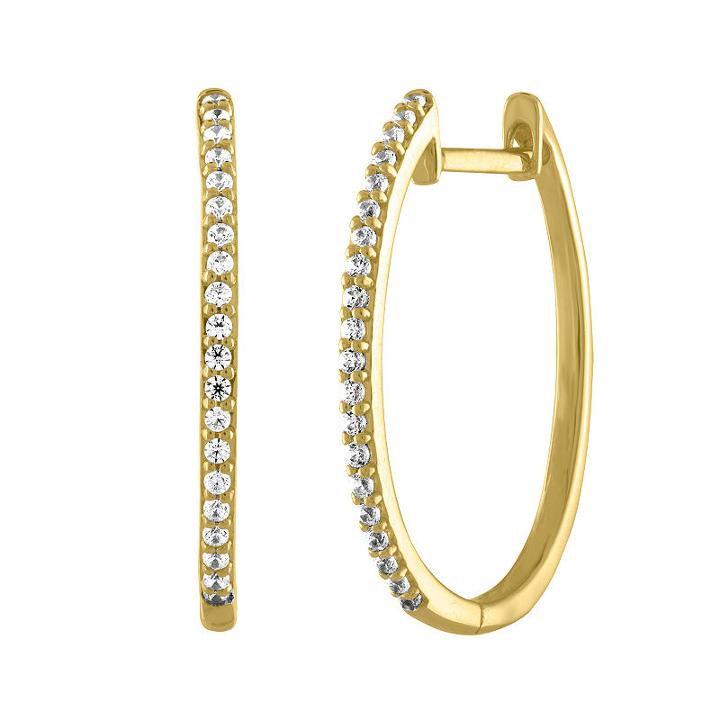 1/5 Ct. T.w. Genuine White Diamond 10k Gold 20.4mm Round Hoop Earrings