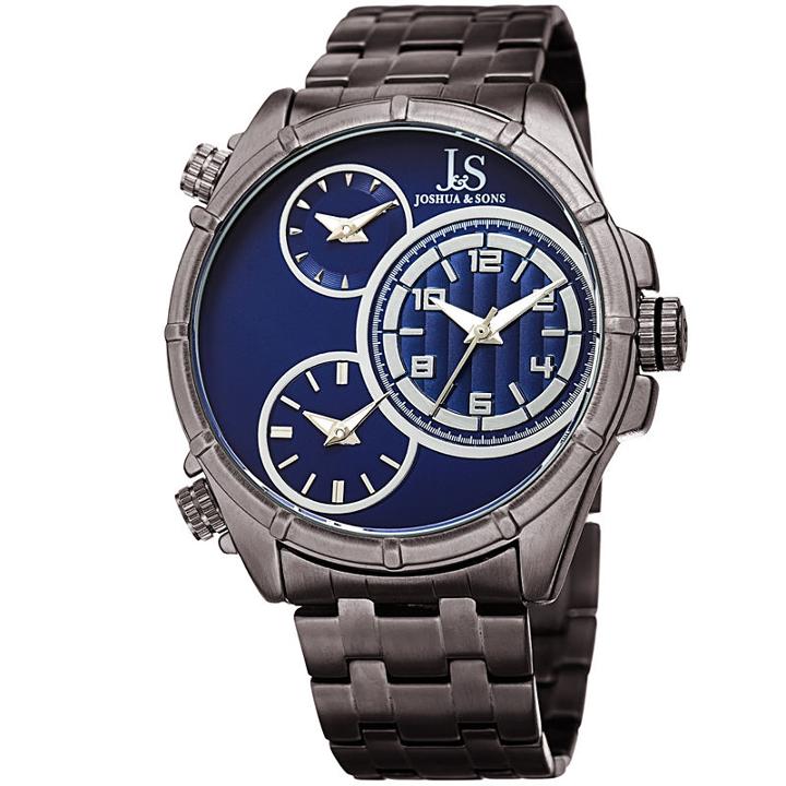 Joshua & Sons Mens Gray Strap Watch-j-128gnbu