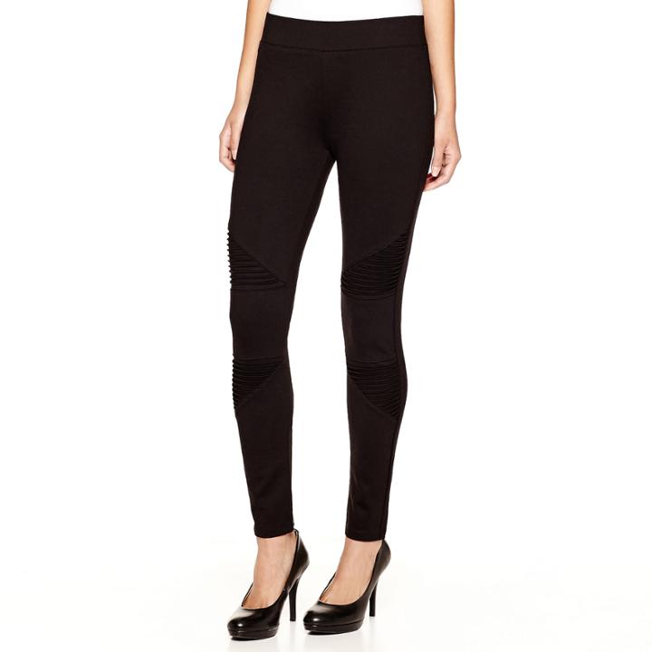 Sapphire Ink Ponte Knit Moto Leggings