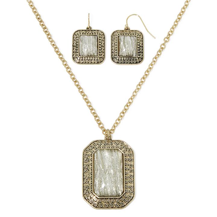 Mixit&trade; Vintage-inspired Earring And Necklace Set