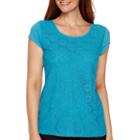 Liz Claiborne Short-sleeve Lace T-shirt