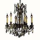 Windsor Collection 6 Light Golden Teak Crystal Chandelier