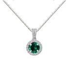 Womens Gray Emerald Sterling Silver Pendant Necklace