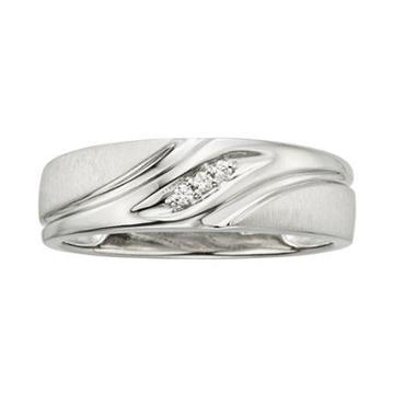Mens Diamond-accent Platina 4 Wedding Ring