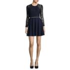 City Triangle Long Sleeve Skater Dress-juniors