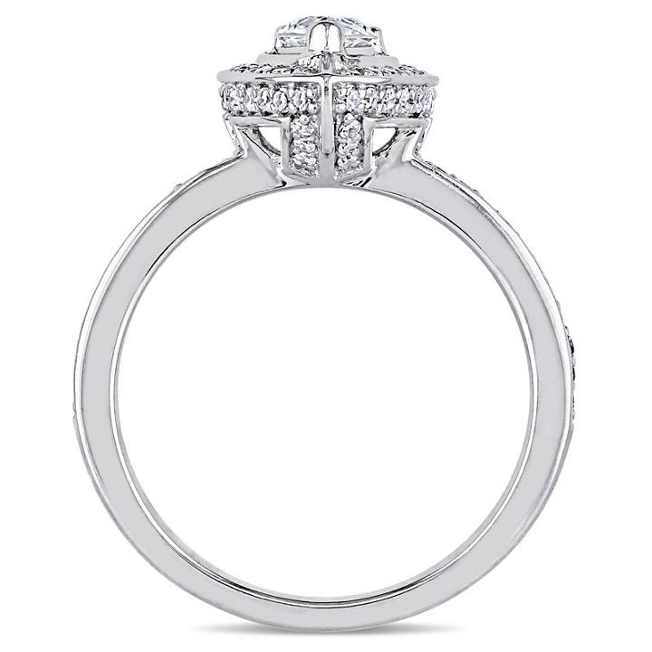 Womens 5/8 Ct. T.w. Pear White Diamond 14k Gold Engagement Ring