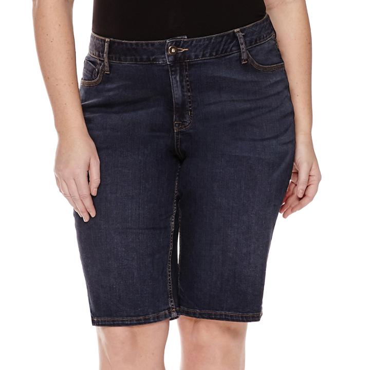 St. John's Bay Denim Bermuda Shorts - Plus