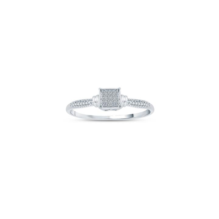 Womens 1/6 Ct. T.w. Genuine Princess White Diamond 10k Gold Engagement Ring