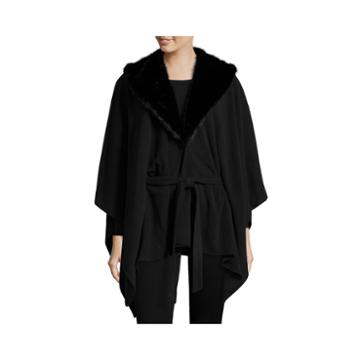 Mixit&trade; Fleece Ruana With Faux Fur Collar