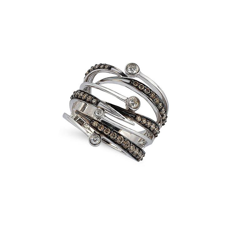 Grand Sample Sale By Le Vian Chocolatier Chocolate & Vanilla Diamonds Ring In 14k Vanilla Gold