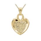 Infinite Gold&trade; 14k Yellow Gold Diamond-cut Center Puff Pendant Necklace