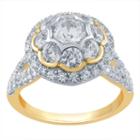 Womens 1 3/4 Ct. T.w. Round White Diamond 10k Gold Engagement Ring