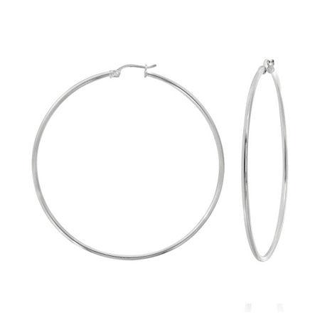 Pure Silver-plated Large Tube Hoop Earrings