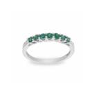 Womens Diamond Accent Round Green Emerald 10k Gold Stackable Ring