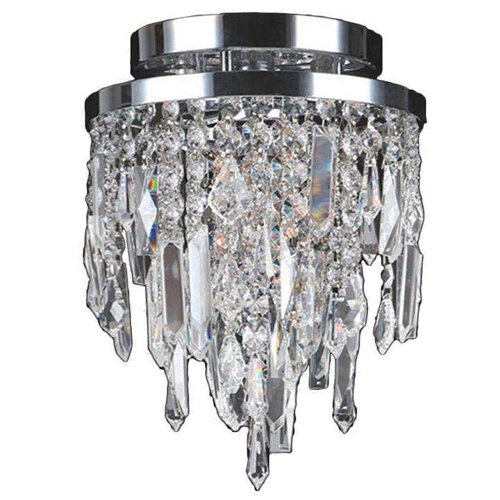 Tempest Collection 1 Light Chrome Finish Crystal Flush Mount Ceiling Light