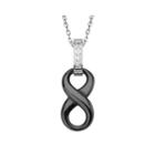 Stainless Steel Cubic Zirconia Ceramic Infinity Pendant Necklace