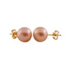 Pink Pearl 14k Gold Stud Earrings